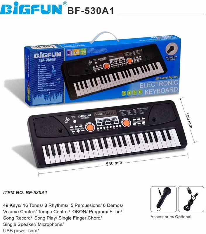 49 Keys Electronic Keyboard with Microphone BF-530A1